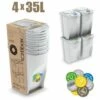 BRICOLINE Ensemble Sortibox 4x35L Poubelle De Tri Blanc -Poubelle Boutique 52513351 1