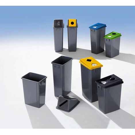 PROBBAX Collecteur De Tri En Plastique - Capacité 80 L - Fente De Dépôt - Coloris Poubelle: Gris|Coloris Du Couvercle: Gris 4 PROBBAX Collecteur De Tri En Plastique - Capacité 80 L - Fente De Dépôt - Coloris Poubelle: Gris|Coloris Du Couvercle: Gris – Image 2