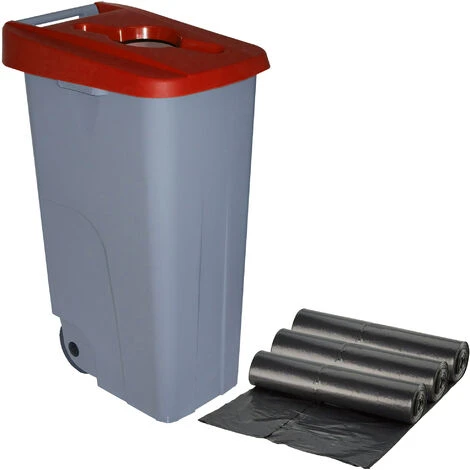 WELLHOME Recycler Le Conteneur 110 Litres Ouverts + Sacs à Ordures à 10 Unités De 10 Unités - 0 3 WELLHOME Recycler Le Conteneur 110 Litres Ouverts + Sacs à Ordures à 10 Unités De 10 Unités - 0