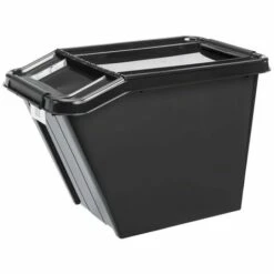 KSX Conteneur Avec Couvercle ProBox Recycle QR 58L Incliné Noir