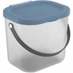 Rotho Waschmittelbehälter Albula 6l 23,5x20x20,8cm Transparent Deckel Horizon Blue