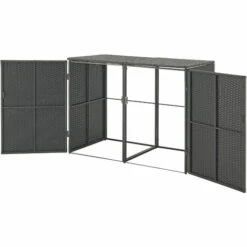 Cache Poubelle Widnau Pour 2 Conteneurs Avec Revêtement Polyrotin 111 X 148 X 80 Cm [en.casa] -Poubelle Boutique 53912511 4