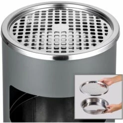 HELLOSHOP26 Cendrier Extérieur Design Avec Poubelle En Acier Inoxydable 30 Litres Gris - Argenté 7 HELLOSHOP26 Cendrier Extérieur Design Avec Poubelle En Acier Inoxydable 30 Litres Gris - Argenté -Poubelle Boutique 53996730 2