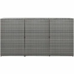 Hommoo Abri De Poubelle Triple Anthracite 229x78x120cm Resine Tressee 9 Hommoo Abri De Poubelle Triple Anthracite 229x78x120cm Resine Tressee -Poubelle Boutique 54152563 3