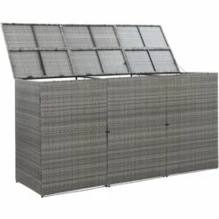 Hommoo Abri De Poubelle Triple Anthracite 229x78x120cm Resine Tressee 10 Hommoo Abri De Poubelle Triple Anthracite 229x78x120cm Resine Tressee -Poubelle Boutique 54152563 4