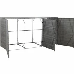 Hommoo Abri De Poubelle Triple Anthracite 229x78x120cm Resine Tressee 11 Hommoo Abri De Poubelle Triple Anthracite 229x78x120cm Resine Tressee -Poubelle Boutique 54152563 5