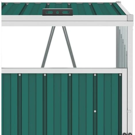 Hommoo Abri De Poubelle Double Vert 143x81x121 Cm Acier 6 Hommoo Abri De Poubelle Double Vert 143x81x121 Cm Acier – Image 4