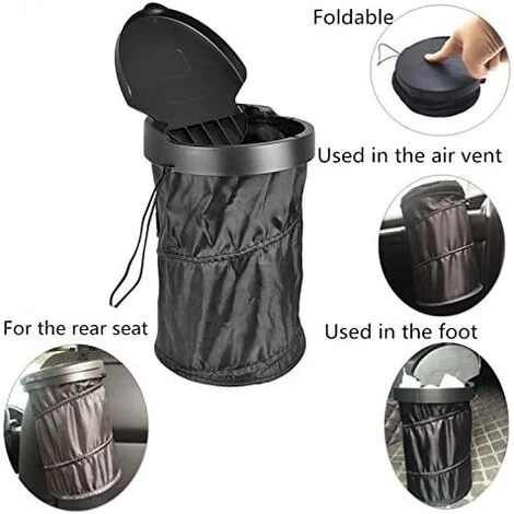 SUPERMARKET Poubelle De Voiture, Poubelle Pliable Portable, Tissu Étanche Avec Compression Avec Couvercle Poubelle Pour Bureau, Maison Et Voiture,Superma 5 SUPERMARKET Poubelle De Voiture, Poubelle Pliable Portable, Tissu Étanche Avec Compression Avec Couvercle Poubelle Pour Bureau, Maison Et Voiture,Superma – Image 3