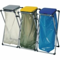 GRUBER SYSTEME Collecteur De Déchets H800XB400XT400mm 60 / 70L Couvercle Gris