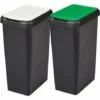 TONTARELLI Set 2 Raples Touch & Souetch 90 Litres Noir Avec Capuchon Blanc / Vert -Poubelle Boutique 54538184 1