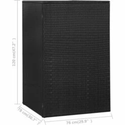 Topdeal Abri De Poubelle Simple Noir 76x78x120 Cm Résine Tressée FF46728_FR -Poubelle Boutique 54643892 5