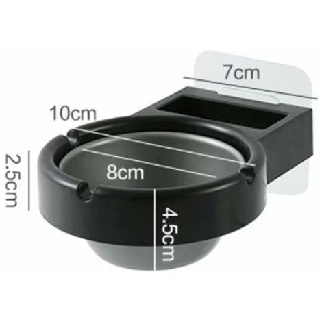 Cendrier Mural D'extérieur,Betterlife Cendrier Mural De Salle De Bain,Cendrier De Bureau,Cendrier En Acier Inoxydable,Cendrier De Salle De Bain, 2Pcs Noir 4 Cendrier Mural D'extérieur,Betterlife Cendrier Mural De Salle De Bain,Cendrier De Bureau,Cendrier En Acier Inoxydable,Cendrier De Salle De Bain, 2Pcs Noir – Image 2