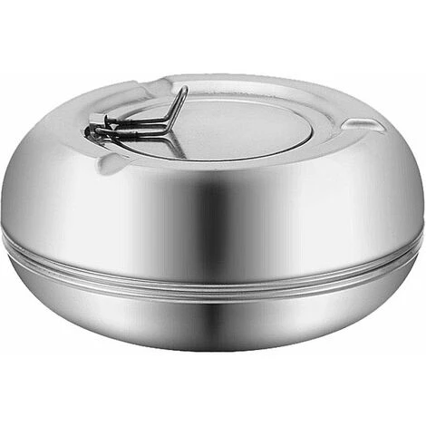 ECHOO Cendrier Rond Moderne En Acier Inoxydable - Avec Couvercle De Protection Contre Le Vent - Portable, Réutilisable, Pour Une Utilisation En Extérieur Ou En Intérieur 3 ECHOO Cendrier Rond Moderne En Acier Inoxydable - Avec Couvercle De Protection Contre Le Vent - Portable, Réutilisable, Pour Une Utilisation En Extérieur Ou En Intérieur