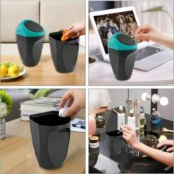 Betterlife Mini Poubelle De Voiture Peut En Plastique Des Déchets Poubelle 9*6*15CM Poubelle Conteneur De Stockage Pour L'intérieur De La Voiture/bureau/maison(Poubelle Blue-Mini) -Poubelle Boutique 55553408 4