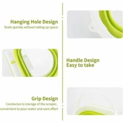 Eleganted Poubelle Pliable Poubelle Cuisine Poubelle Murale Pour Voiture Placard Bureau Bain Chambre Poubelle Suspendue Vert Fluorescent, 1Pcs,Fontainebleau 9 Eleganted Poubelle Pliable Poubelle Cuisine Poubelle Murale Pour Voiture Placard Bureau Bain Chambre Poubelle Suspendue Vert Fluorescent, 1Pcs,Fontainebleau -Poubelle Boutique 55792229 3