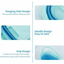 Eleganted Poubelle Cuisine Pliable Porte Kitchen Poubelle Murale Cuisine Can Pour Voiture Bureau à Domicile,Bleu,1Pcs，Fontainebleau -Poubelle Boutique 55792237 4