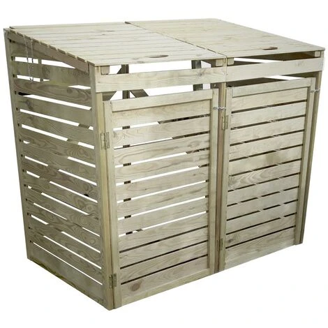 HABITAT ET JARDIN Cache-poubelle Double - 150 X 90 X 135 Cm 3 HABITAT ET JARDIN Cache-poubelle Double - 150 X 90 X 135 Cm