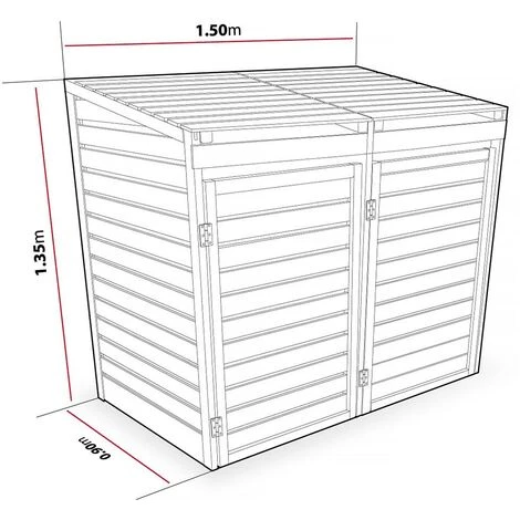 HABITAT ET JARDIN Cache-poubelle Double - 150 X 90 X 135 Cm 5 HABITAT ET JARDIN Cache-poubelle Double - 150 X 90 X 135 Cm – Image 3
