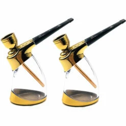 LIFCAUSAL Lot De 2 Mini Narguilés Portables Avec Accessoires De Chicha Cadeaux De Narguilé Portables Pour Petit Ami, Père, Mari Ou Amis Dorés