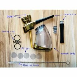 LIFCAUSAL Lot De 2 Mini Narguilés Portables Avec Accessoires De Chicha Cadeaux De Narguilé Portables Pour Petit Ami, Père, Mari Ou Amis Dorés 10 LIFCAUSAL Lot De 2 Mini Narguilés Portables Avec Accessoires De Chicha Cadeaux De Narguilé Portables Pour Petit Ami, Père, Mari Ou Amis Dorés -Poubelle Boutique 56624307 4