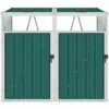 INLIFE Abri De Poubelle Double Vert 143x81x121 Cm Acier -Poubelle Boutique 56630270 1
