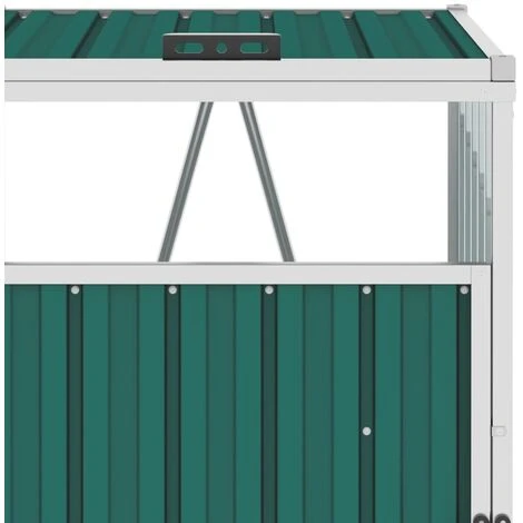 INLIFE Abri De Poubelle Double Vert 143x81x121 Cm Acier 6 INLIFE Abri De Poubelle Double Vert 143x81x121 Cm Acier – Image 4