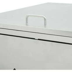 INLIFE Abri De Poubelle Triple Sur Roulettes 240 L Acier Inoxydable -Poubelle Boutique 56630650 5