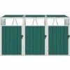 INLIFE Abri De Poubelle Triple Vert 213x81x121 Cm Acier -Poubelle Boutique 56631290 1