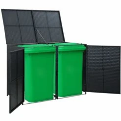NOVA Couverture Double Pour Les Ordures Polyrattan Différentes Couleurs Abris Pour Poubelle Double Résine Tressée Noir 148x80x111 Cm Couleur : NOIR 10 NOVA Couverture Double Pour Les Ordures Polyrattan Différentes Couleurs Abris Pour Poubelle Double Résine Tressée Noir 148x80x111 Cm Couleur : NOIR -Poubelle Boutique 57098415 4