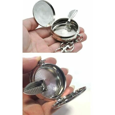MONLY 2pc Portatif Poche Cendrier/ Véhicule Cigarette Cendrier, Mini Acier Inoxydable Cendrier Avec Porte-clés (Sculpté Modèle) 7 MONLY 2pc Portatif Poche Cendrier/ Véhicule Cigarette Cendrier, Mini Acier Inoxydable Cendrier Avec Porte-clés (Sculpté Modèle) – Image 5