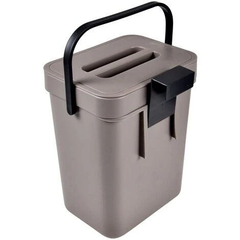 1001KDO POUR LA MAISON Poubelle Compost De Cuisine Accrochable 5L Taupe 4 1001KDO POUR LA MAISON Poubelle Compost De Cuisine Accrochable 5L Taupe – Image 2
