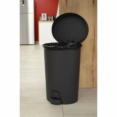 EDA - EDA Poubelle à Pédale Stepy 27L Anthracite 4 EDA - EDA Poubelle à Pédale Stepy 27L Anthracite – Image 2