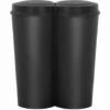 INLIFE Poubelle Double à Ordures Noir 50 L