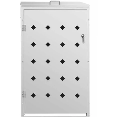 INLIFE Abri Pour Poubelle Sur Roulettes 240 L Acier Inoxydable 5 INLIFE Abri Pour Poubelle Sur Roulettes 240 L Acier Inoxydable – Image 3