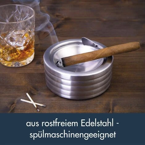 STARLIGHT Cendrier Acier Inoxydable,SL.GT Cendrier Anti Odeur Cendrier Exterieur Anti Vent Cendrier De Table Résistant Au Vent Avec Couvercle(argent) 4 STARLIGHT Cendrier Acier Inoxydable,SL.GT Cendrier Anti Odeur Cendrier Exterieur Anti Vent Cendrier De Table Résistant Au Vent Avec Couvercle(argent) – Image 2