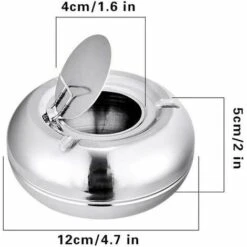 STARLIGHT SL.GT Cendrier Rond En Acier Inoxydable - Avec Couvercle De Protection Contre Le Vent - Portable, Réutilisable 8 STARLIGHT SL.GT Cendrier Rond En Acier Inoxydable - Avec Couvercle De Protection Contre Le Vent - Portable, Réutilisable -Poubelle Boutique 58508814 2