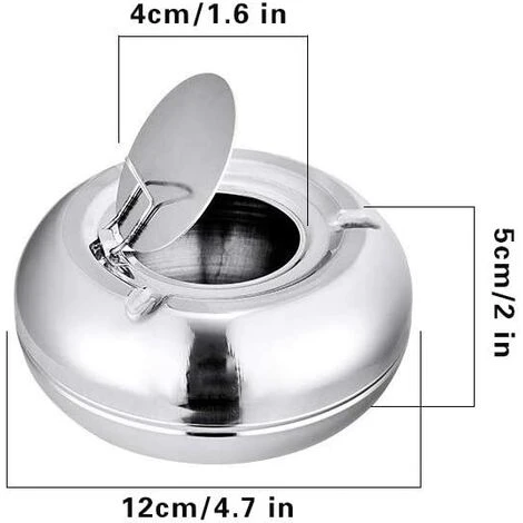 STARLIGHT SL.GT Cendrier Rond En Acier Inoxydable - Avec Couvercle De Protection Contre Le Vent - Portable, Réutilisable 4 STARLIGHT SL.GT Cendrier Rond En Acier Inoxydable - Avec Couvercle De Protection Contre Le Vent - Portable, Réutilisable – Image 2