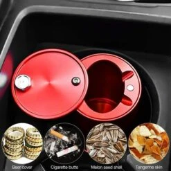 STARLIGHT SL.GT Cendrier De Voiture Avec Couvercle, SL.GT Cendrier Avec Couvercle Fermé Anti Odeur, Cendrier Extérieur Portable En Acier Inoxydable Sans Fumée -Poubelle Boutique 58508822 3