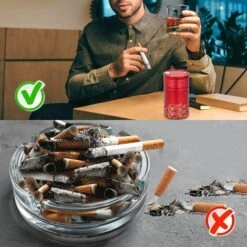 STARLIGHT SL.GT Cendrier De Voiture Avec Couvercle, SL.GT Cendrier Avec Couvercle Fermé Anti Odeur, Cendrier Extérieur Portable En Acier Inoxydable Sans Fumée -Poubelle Boutique 58508822 4