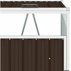 INLIFE Abri De Poubelle Double Marron 143x81x121 Cm Acier - Brun -Poubelle Boutique 58691737 4