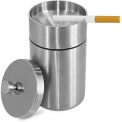 LTS FAFA Cendrier En Acier Inox Avec Couvercle, Ashtray Outdoor Coupe-vent Et Imperméable Facile à Nettoyer Beau Cendriers Épaissi Anti Odeur Pour Exterieur Auto Balcon Maison Restaurant