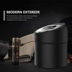 HEGUYEY Cendrier En Acier Inoxydable Avec Couvercle, Cendrier Portable Coupe-Vent Grande Capacité -Poubelle Boutique 58839810 4