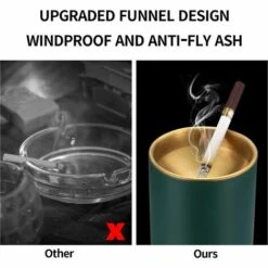 HEGUYEY Cendrier à Entonnoir En Acier Inoxydable Coupe-vent Et Sans Cendres Pour L'intérieur -Poubelle Boutique 58839814 3