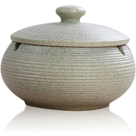 ENLENK Cendrier En Céramique Avec Couvercle, Cendrier Coupe-vent Intérieur Et Extérieur 3 ENLENK Cendrier En Céramique Avec Couvercle, Cendrier Coupe-vent Intérieur Et Extérieur