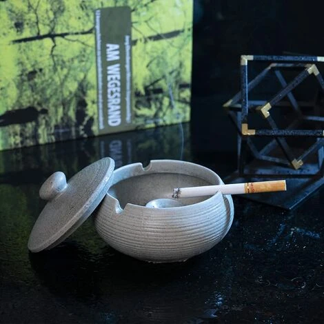 ENLENK Cendrier En Céramique Avec Couvercle, Cendrier Coupe-vent Intérieur Et Extérieur 5 ENLENK Cendrier En Céramique Avec Couvercle, Cendrier Coupe-vent Intérieur Et Extérieur â Image 3