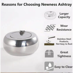 ILOVEMILAN Cendrier Avec Couvercle, Cendrier à Cigares En Acier Inoxydable (S) -Poubelle Boutique 59159069 3