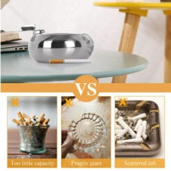 ILOVEMILAN Cendrier Avec Couvercle, Cendrier à Cigares En Acier Inoxydable (S) -Poubelle Boutique 59159069 5