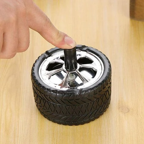 OUSUDELA Cendrier Cendrier En Acier Inoxydable Cendrier Rotatif Métallique Avec Couvercle Coupe Vent Cendrier Moderne Forme De Pneus De Camion Design Pour La Maison Balcon Extérieur Bar Bureau 1 Pcs 5 OUSUDELA Cendrier Cendrier En Acier Inoxydable Cendrier Rotatif Métallique Avec Couvercle Coupe Vent Cendrier Moderne Forme De Pneus De Camion Design Pour La Maison Balcon Extérieur Bar Bureau 1 Pcs – Image 3