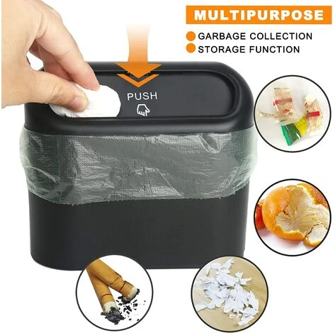 FONTAINEBLEAU Petite Poubelle De Voiture, Poubelle De Voiture Avec Couvercle, Poubelle De Voiture Étanche, Boîte De Rangement De Voiture Suspendue Portable, Pour Bureau De Voiture (Noir) Fonepro 4 FONTAINEBLEAU Petite Poubelle De Voiture, Poubelle De Voiture Avec Couvercle, Poubelle De Voiture Étanche, Boîte De Rangement De Voiture Suspendue Portable, Pour Bureau De Voiture (Noir) Fonepro – Image 2