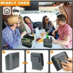 FONTAINEBLEAU Petite Poubelle De Voiture, Poubelle De Voiture Avec Couvercle, Poubelle De Voiture Étanche, Boîte De Rangement De Voiture Suspendue Portable, Pour Bureau De Voiture (Noir) Fonepro 8 FONTAINEBLEAU Petite Poubelle De Voiture, Poubelle De Voiture Avec Couvercle, Poubelle De Voiture Étanche, Boîte De Rangement De Voiture Suspendue Portable, Pour Bureau De Voiture (Noir) Fonepro -Poubelle Boutique 59314796 3